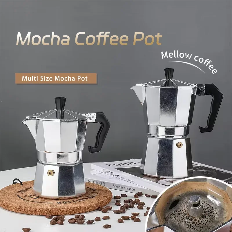 

Moka Pot Classic Italian Brewing Tools Espresso Maker 50/100/150/300/450ml Aluminum Cafe Accessories Italian Coffee Machine