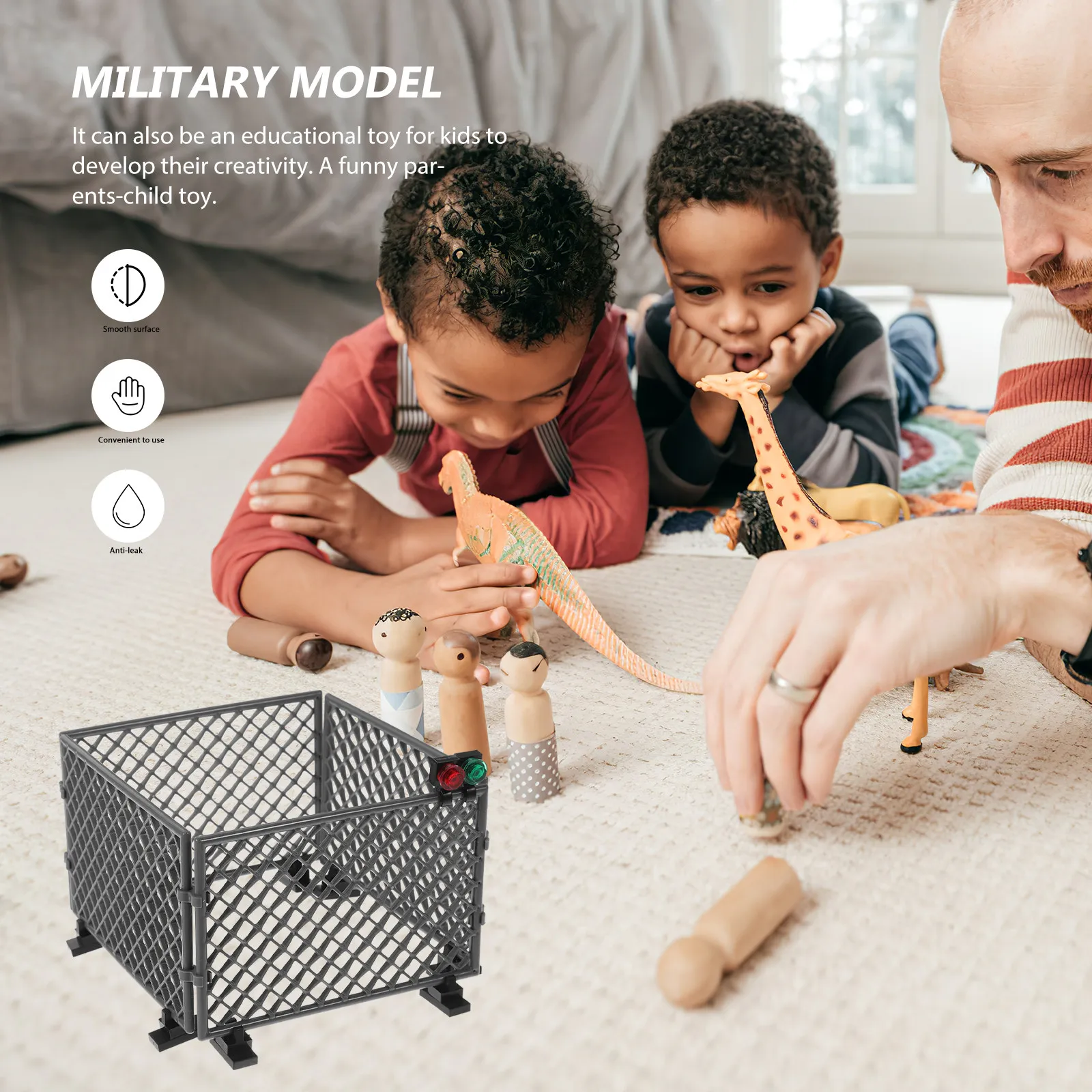 

2Sets Military Fence Plastic Scene Building Props for Kids Sand Table Decoration DIY War Game Setup Educational Cognitive Play
