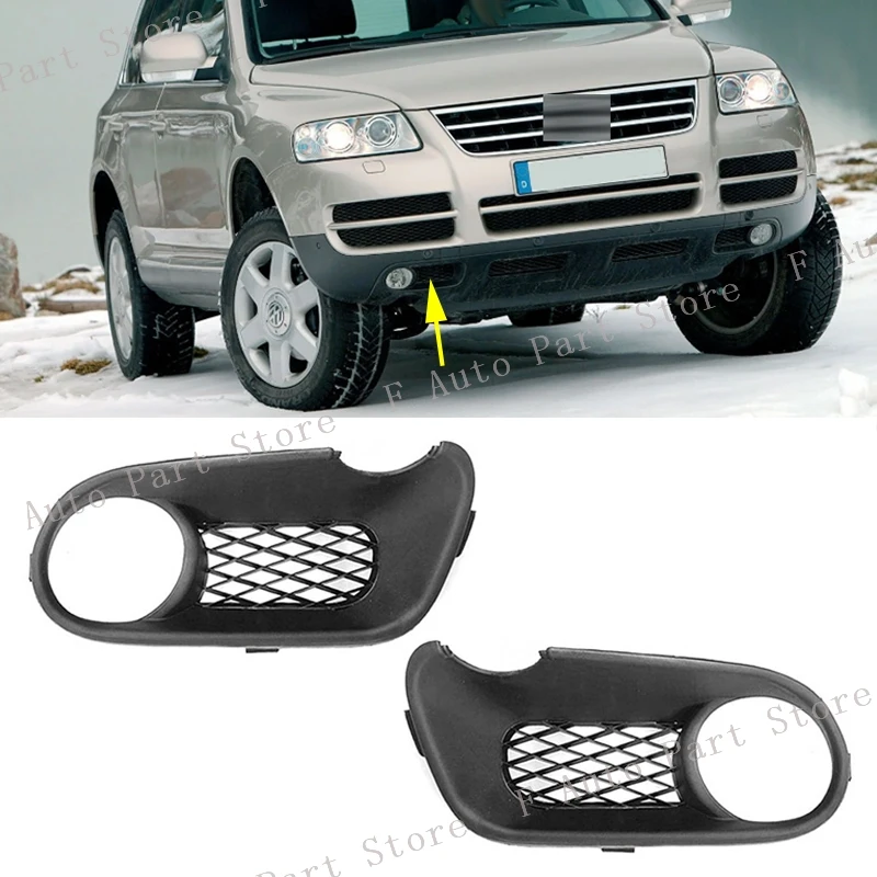 

Car Front Bumper Fog Lamp Light Trim Grille Cover Fram Lid Bezel Hood For VW Touareg 2003 2004 2005 2006 7L6853663 7L6853664