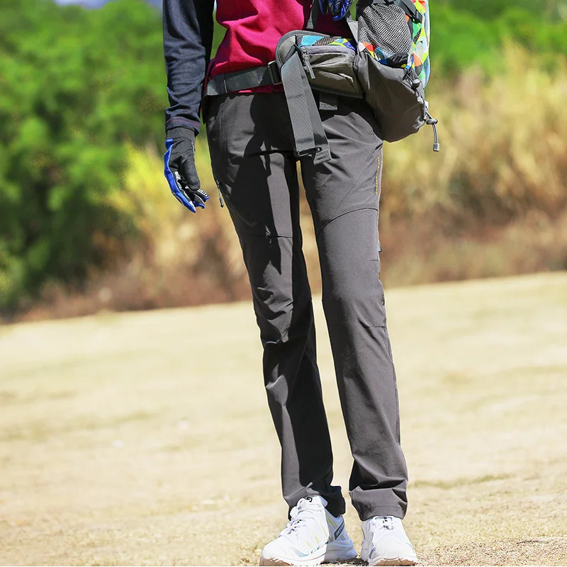 レディース アウトドア ストレッチ 速乾パンツ、ハイキングパンツ、プラスサイズ、撥水性、耐摩耗性ナイロン生地、日常の作業着やアウトドア活動に最適