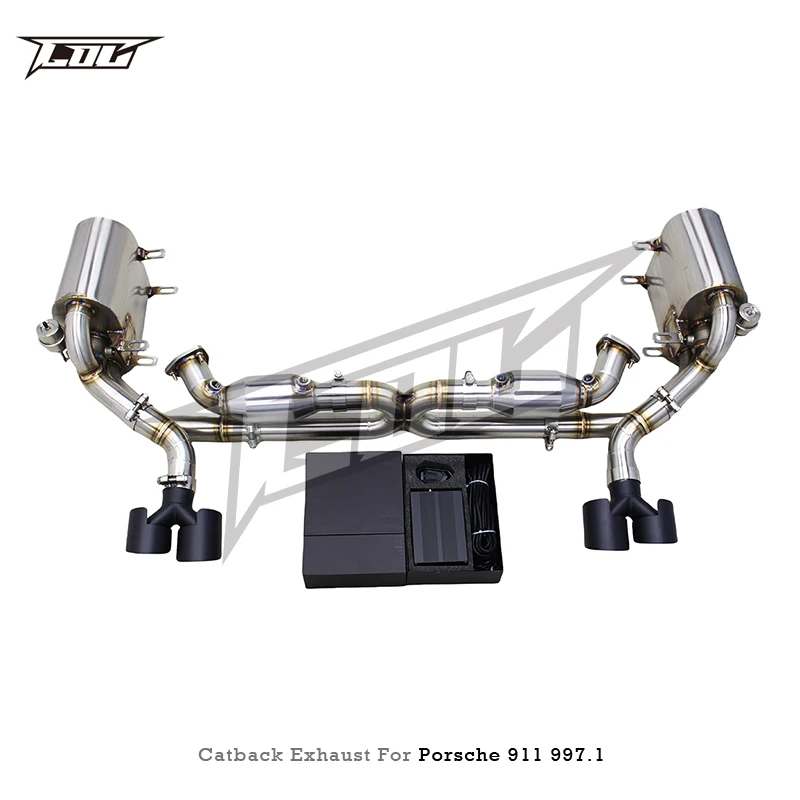 COC Valvetronic Catback Exhaust Pipe For PORSCHE 911 997.1 3.6L 2004-2012 With 200cell Catalyst Downpipe Tuning Exhaust System