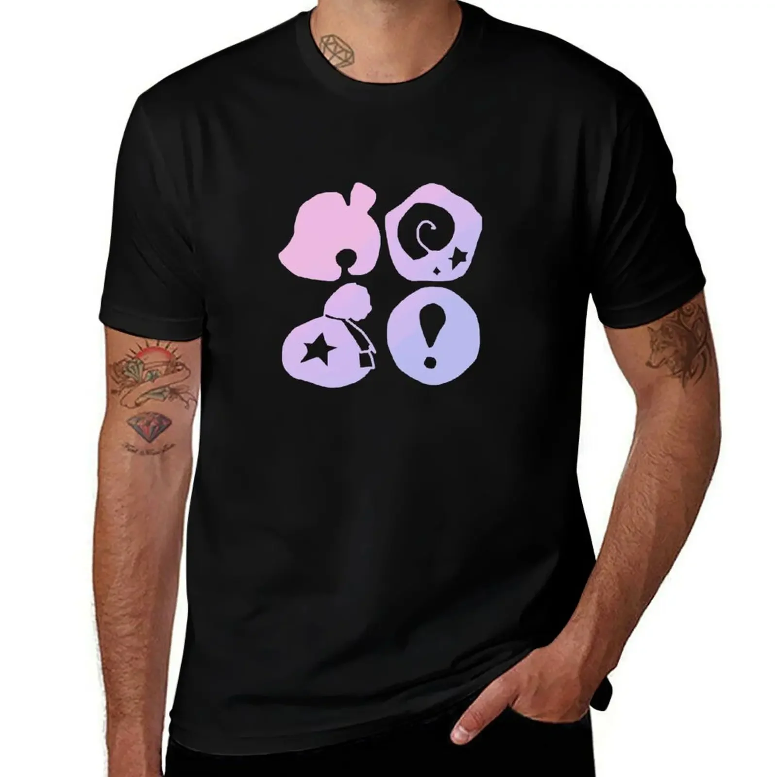 

Pastel Bi AC Pattern T-Shirt anime stuff sweat men t shirts high quality