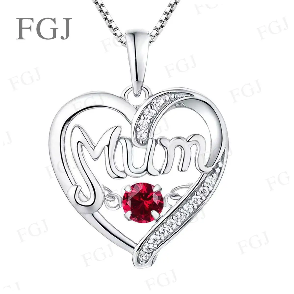 

Mother's Day Gifts Rosy Reverie Birthstone Necklace for Women Rose Flower Heart Pendant Necklace Anniversary Birthday Gifts