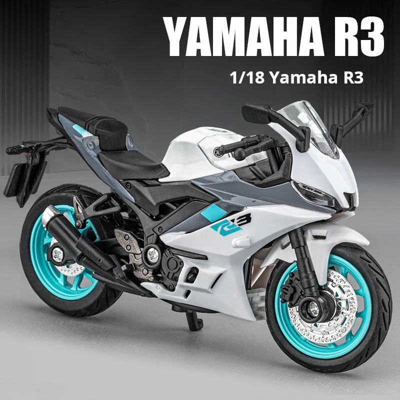 1:18 YAMAHA R3 Alloy Simulation Motorcycle Model Sport Bike Style Mini Motorcycle Club Display Collection Ornament Light & Sound