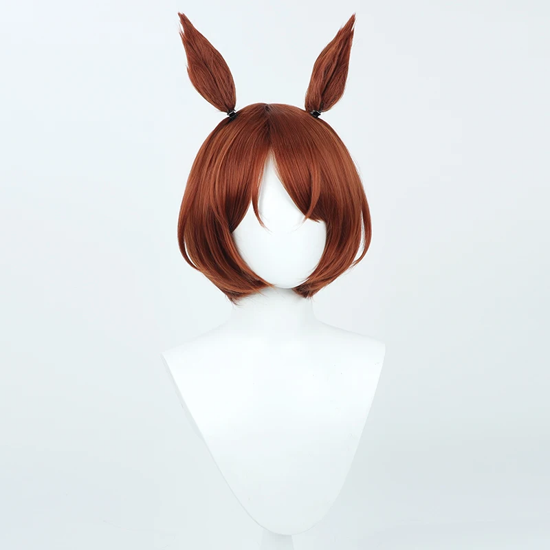 Anime Game Uma Musume Pretty Derby Sakura Laurel Cosplay Wig Tail Ears Roleplay Party Costume Prop Synthetic Hair Heat