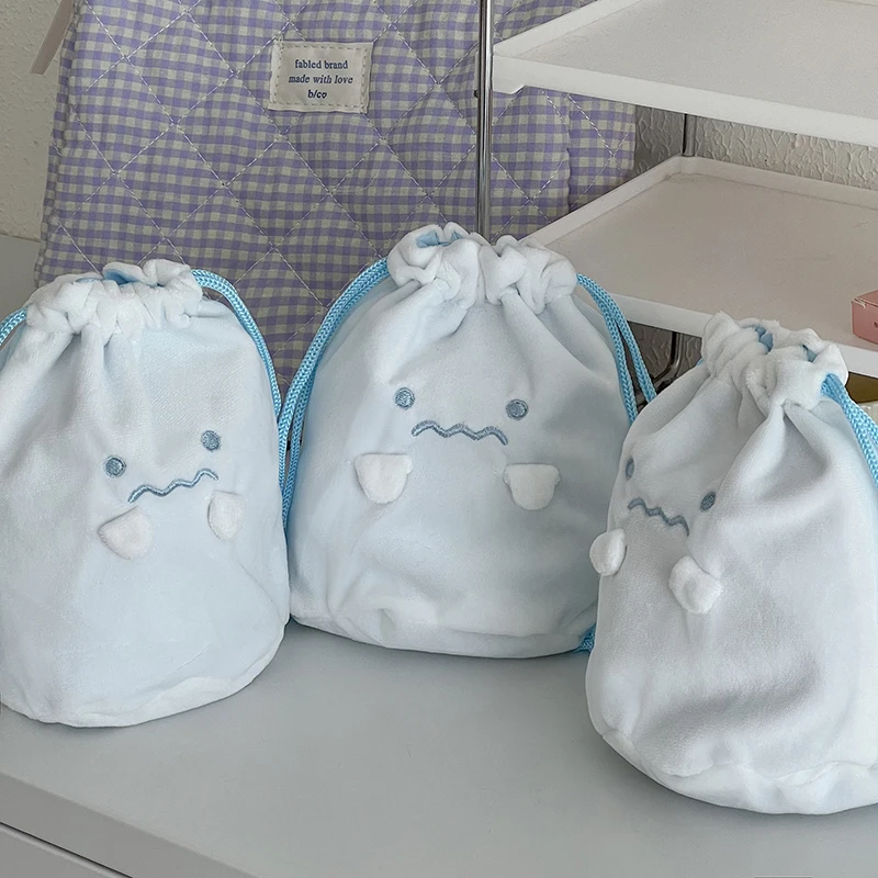 Cartoon Drawstring Bag Cute Japanese Stationery Bag Debris Storage Bag Portable Dustproof Jewelry Candy Gift Packing Pouch