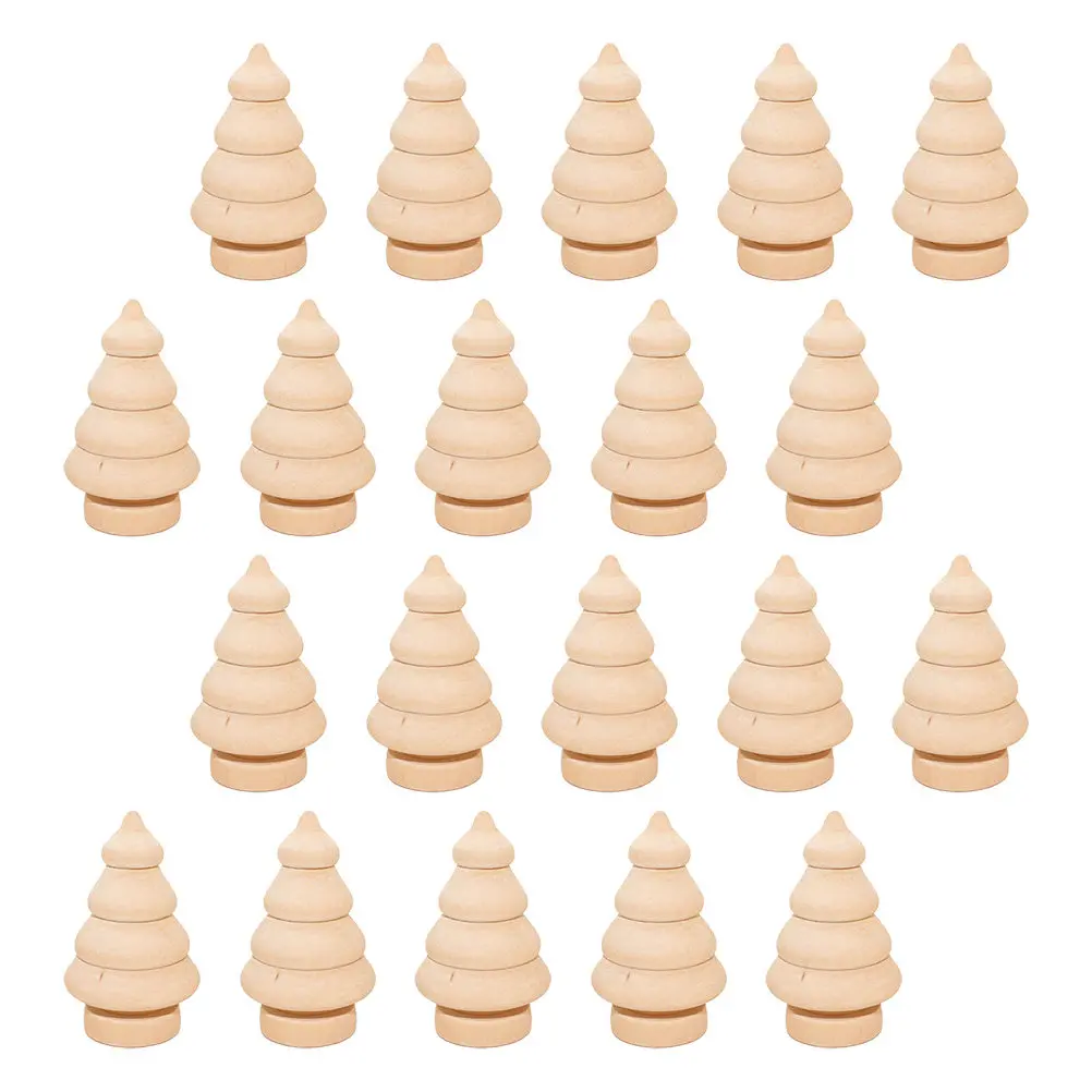 20Pcs Wooden Unfinished DIY Painted Peg Craft Decorations Natural Wood Smooth Surface Kid Creative Handcraft Gifts