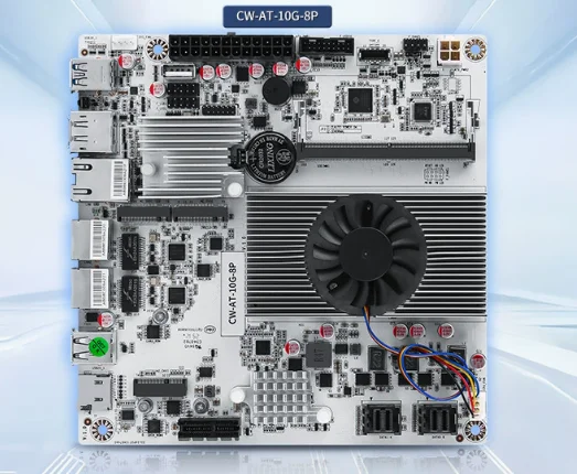 Firewall Mainboard PCIex1 Type-C 8-Bay 10G NAS Motherboard  N150 N100 I3-N305 1*10G 2*2.5G LANs 2*NVMe 2*SFF-8643 To 8*SATA