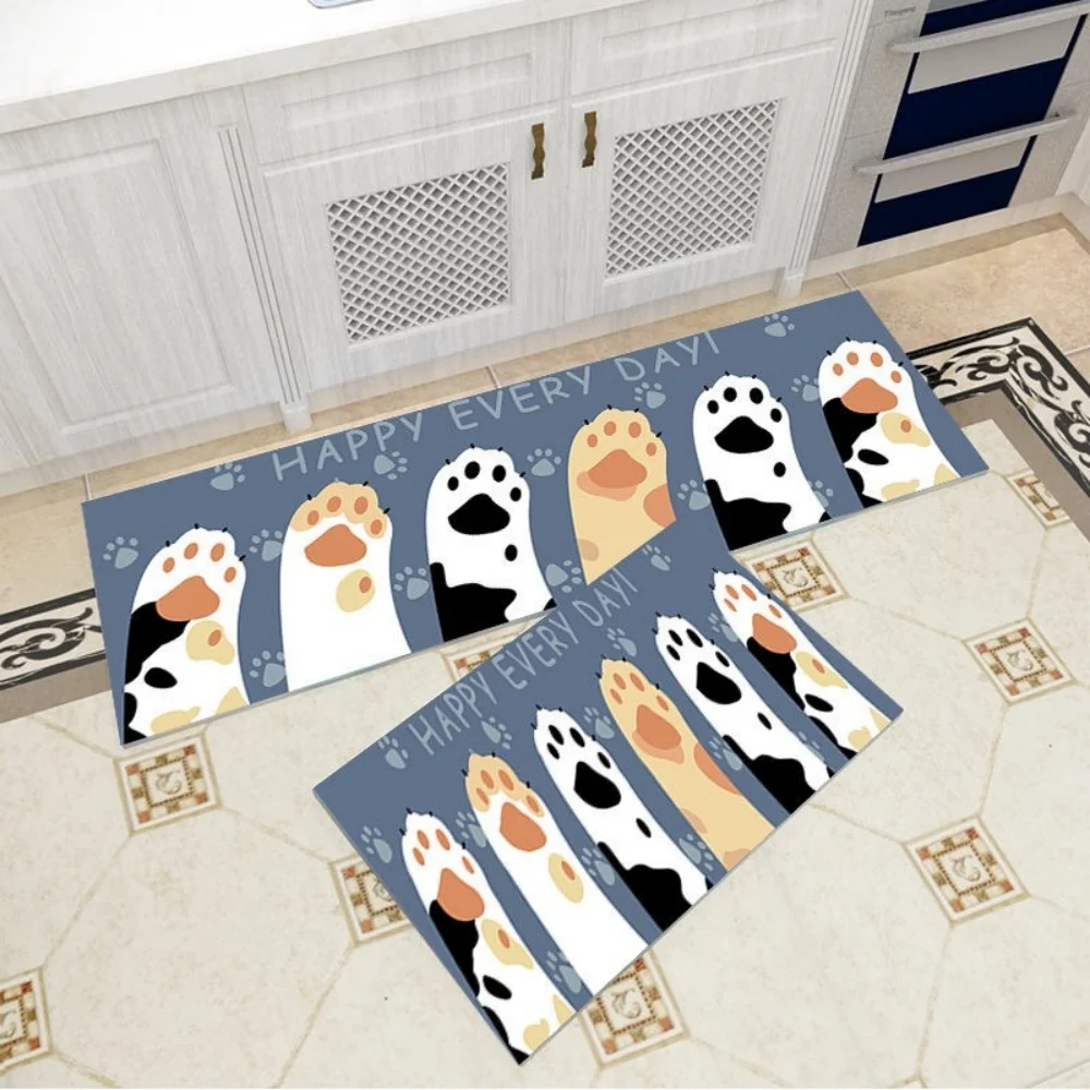 VIKAMA Kitchen Rug Waterproof, Stain-Resistant, Water-Absorbent, Oil-Absorbent, Laundry Room Entrance Mat, Home Decoration