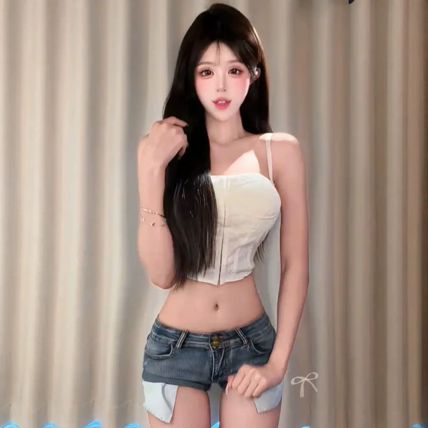 Spice Girls Low Waist Denim Super Shorts Women's Summer Slim Skinny Curled Elastic Y2k Shorts Hot Pants