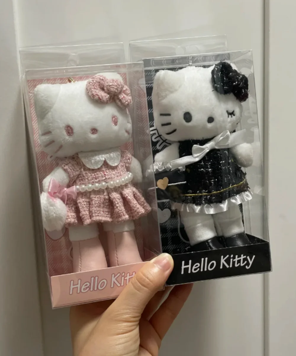 ハローキティの長い脚のぬいぐるみキーホルダー、アニメおもちゃ人形ペンダント、バッグ、バックパック、キーリングチャームアクセサリーギフト