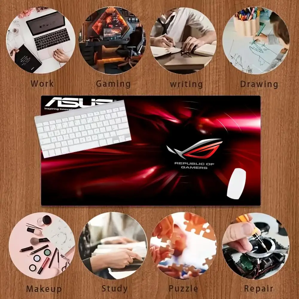 Asus Rog Mause Pad Anime Mouse Mats Gaming Computer Desk Mat Mouse Carpet Pc Accessories Gamer Mouse Pad Speed Rubber Mat
