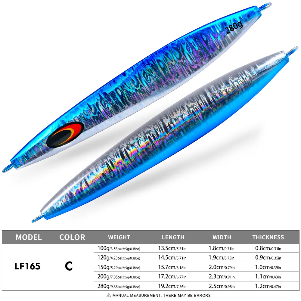 NONE 100g-280g Leucht Wirkung Jigging Sinking Metall Langsam Jig Köder Eisen Platte Angeln Harter Köder Angeln köder Trolling Tackle FTK 4