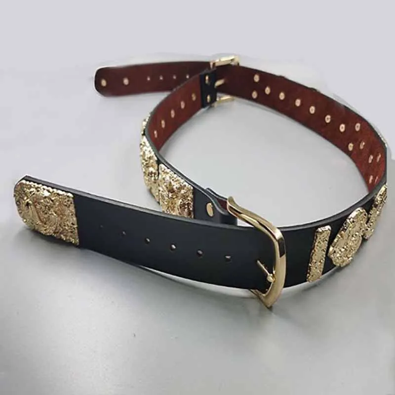 Unisex Draak Patroon Hanfu Riem Chinese Vintage Hanfu PU Zwart Metalen Riem Ronde Hals Jurk Hanfu Accessoires Riem Voor Mannen Vrouwen