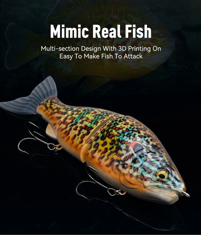 LEYDUN JOINTED CLAW SATCHET 184mm 2.5OZ Angelköder mit Gelenkkörper, Gleit-Swimbaits, schwimmende, leistungsstarke S-förmige große Hardbaits für Barsch – Detail 3