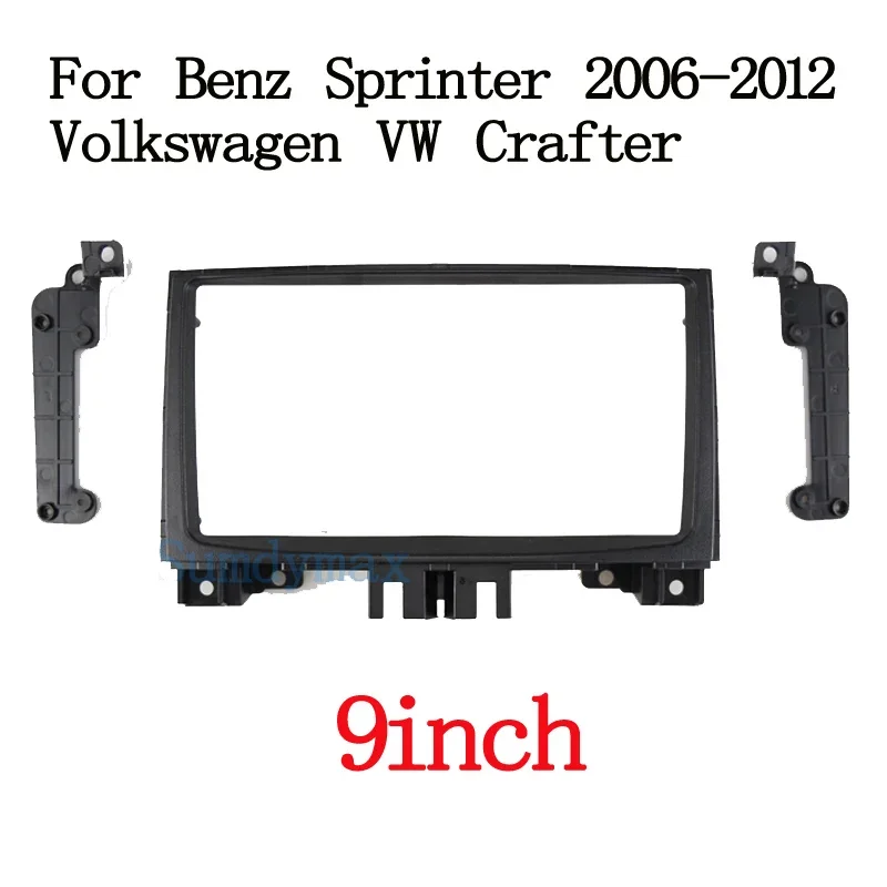 9inch For Benz Sprinter Volkswagen VW Crafter 2006-2012 Car Radio Fascias Installation Dash Frame 2 Din Panel DVD Gps Mp5