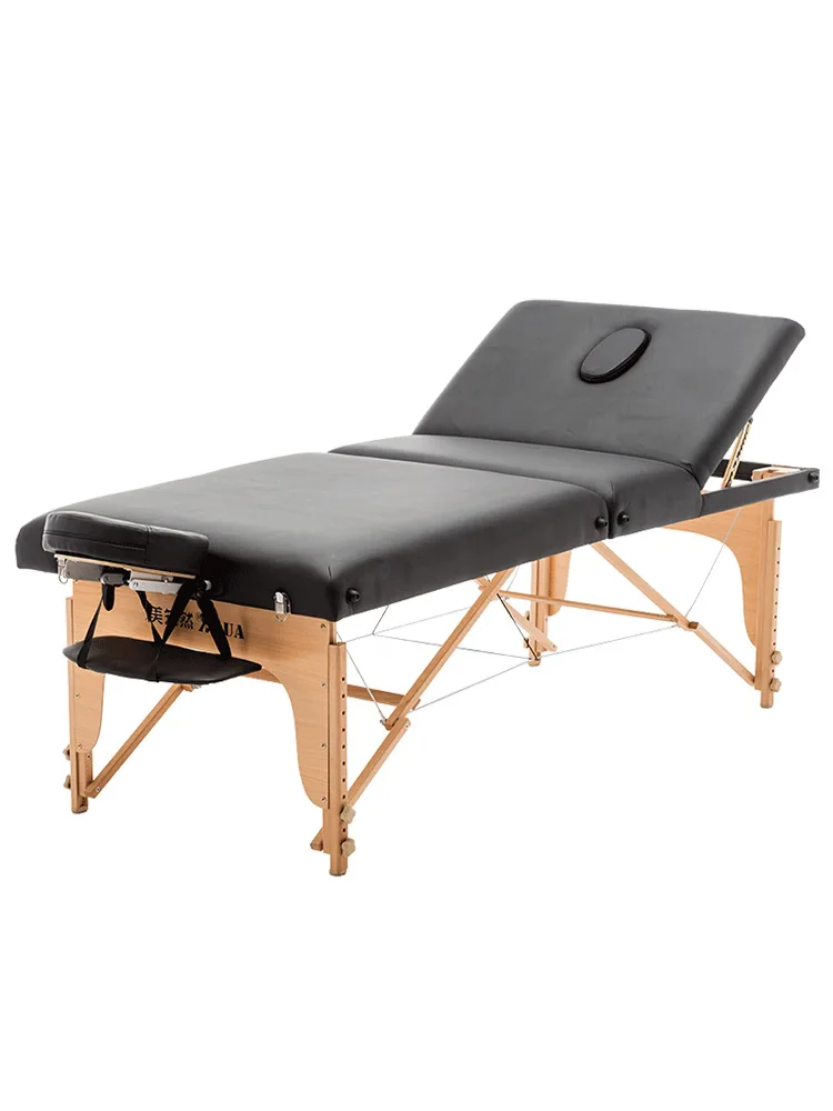 

Folding massage bed, household widened and thickened needle moxibustion beauty bed, physical therapy bed, solid wood