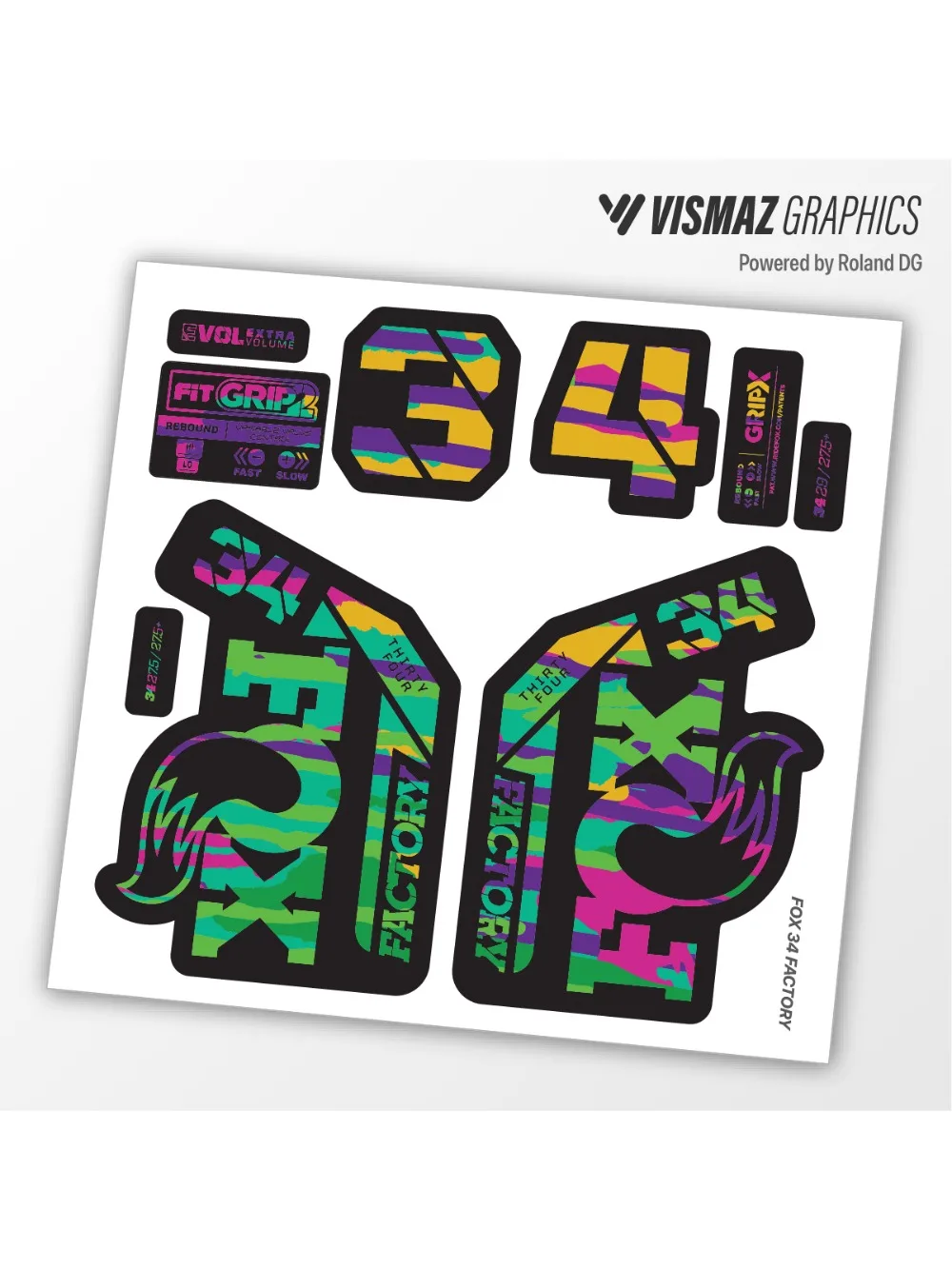 AliExpress NONE VISMAZ MTB Fork 34 Decal Kit compatible for  Weatherproof & Fade-Resistant Vinyl Stickers Art Design Series