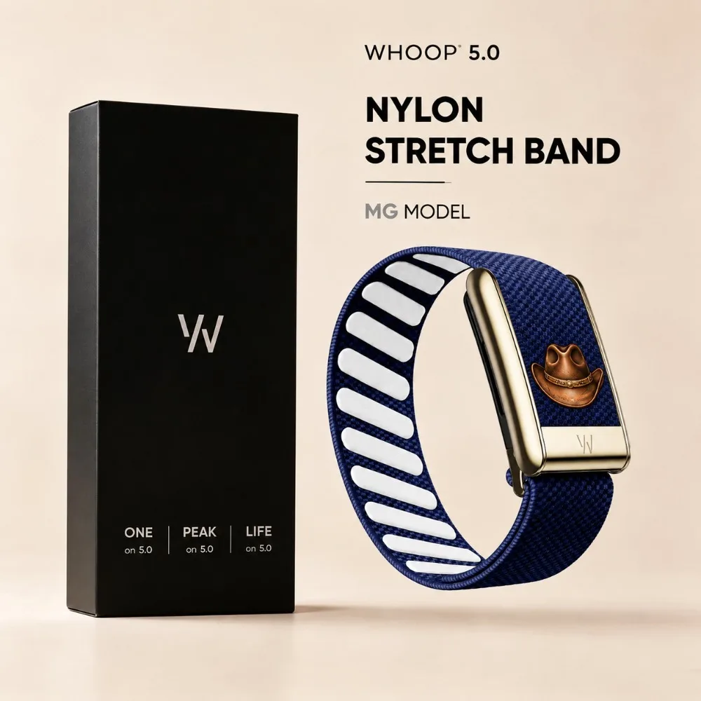 Compatible with WHOOP 5.0 MG Cowboy Hat W Letter Print Nylon Woven Replacement Wristband