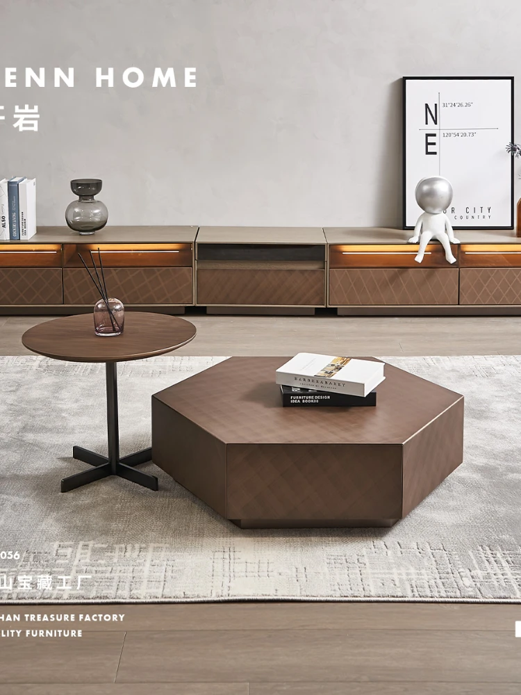 Yy Hexagonal Coffee Table Simple Modern Small Apartment High and Low Tea Table