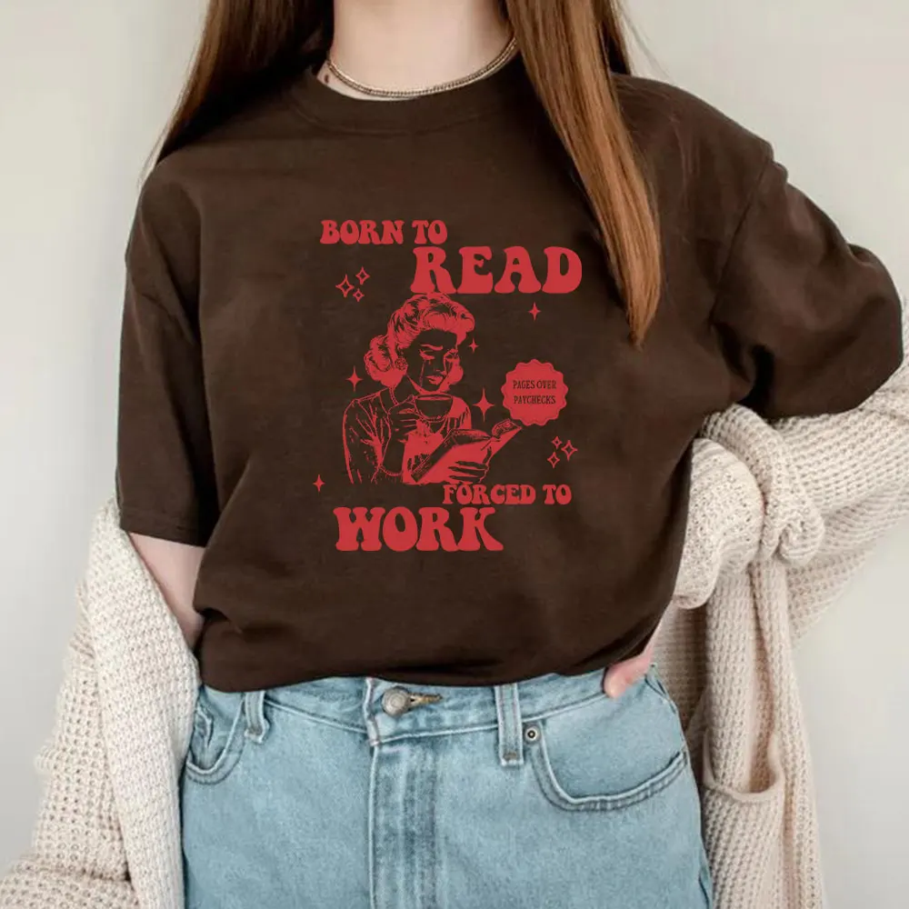 Born To Read Forced To Work T-shirt Funny Reader Book Addictm Book Lover Tee Spicy Books Dark Romance Smut Tshirt Bookish Gift