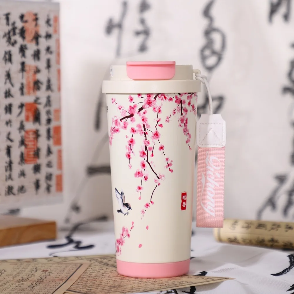 Новый стиль, 500 мл, кофейная чашка, большая емкость, двухслойная термочашка, многоразовая вакуумная кружка из нержавеющей стали, посуда для напитков