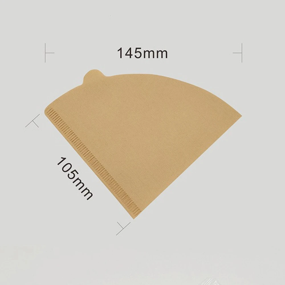 Papel de filtro de café en forma de V, cono de pulpa de madera, 1-4 porciones, papel de filtro de cafetera elaborado a mano, contiene 40 hojas