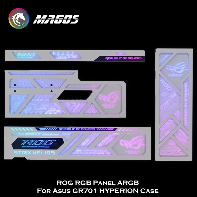 Asus GR701 ROG HYPERION Funda RGB Panel ARGB 4 Piezas Kit Soporte MB 5V SYNC (Caja No incluida), Nueva llegada