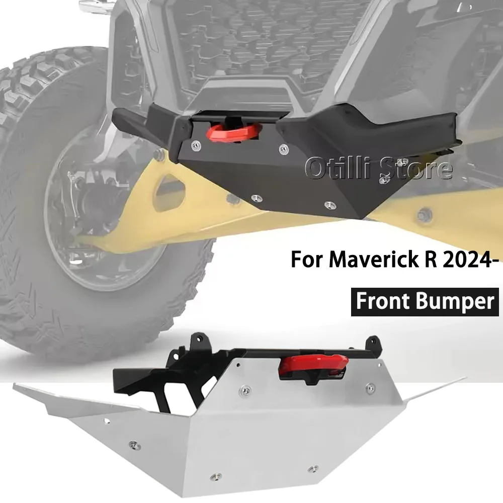 

For Can-am Maverick R 2024 2025 Front Bumper Accessories UTV Dune Style In Black Silver - Durable Off-Road Upgrade ﻿