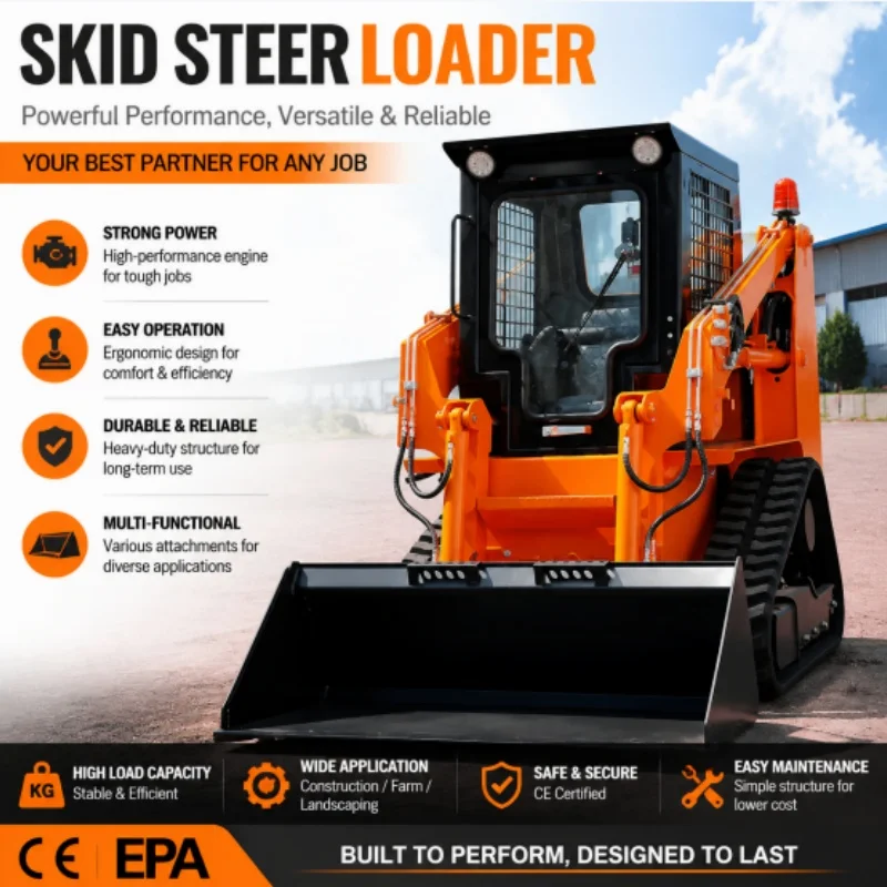 

Skid Steer Loader Compact Body Design Sliding Loader Passes Narrow Areas Elevators Basements