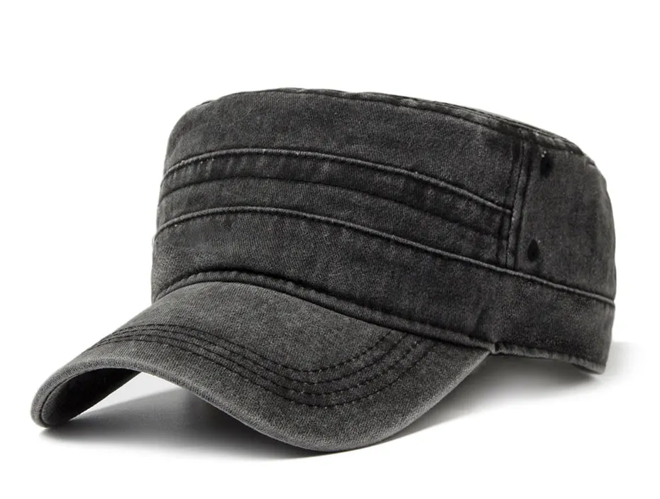 CNTANG 2024 Vintage männer Militär Kappe Frühling Sommer Mode Armee Flache Hüte Für Männer Casual Gewaschen Baumwolle Sonnencreme Baseball Caps – Detail 1