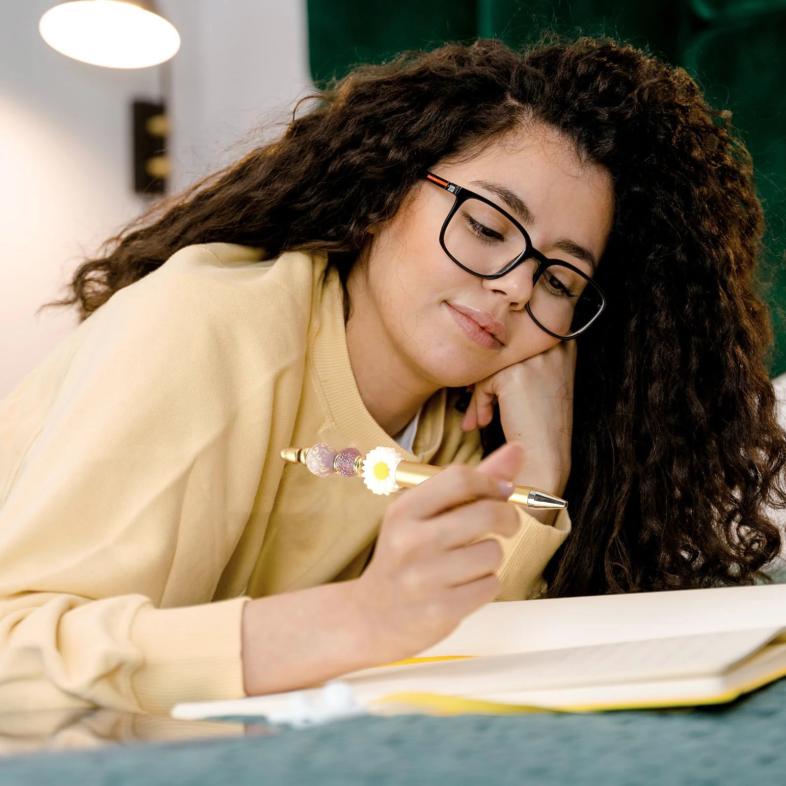 Imagem -06 - Canetas de Contas de Plástico Canetas de Contas para Faça Você Mesmo Fazendo Kit para Canetas Canetas Frisadas para Escritório Escola Crianças Estudantes Enfermeira 10 Peças