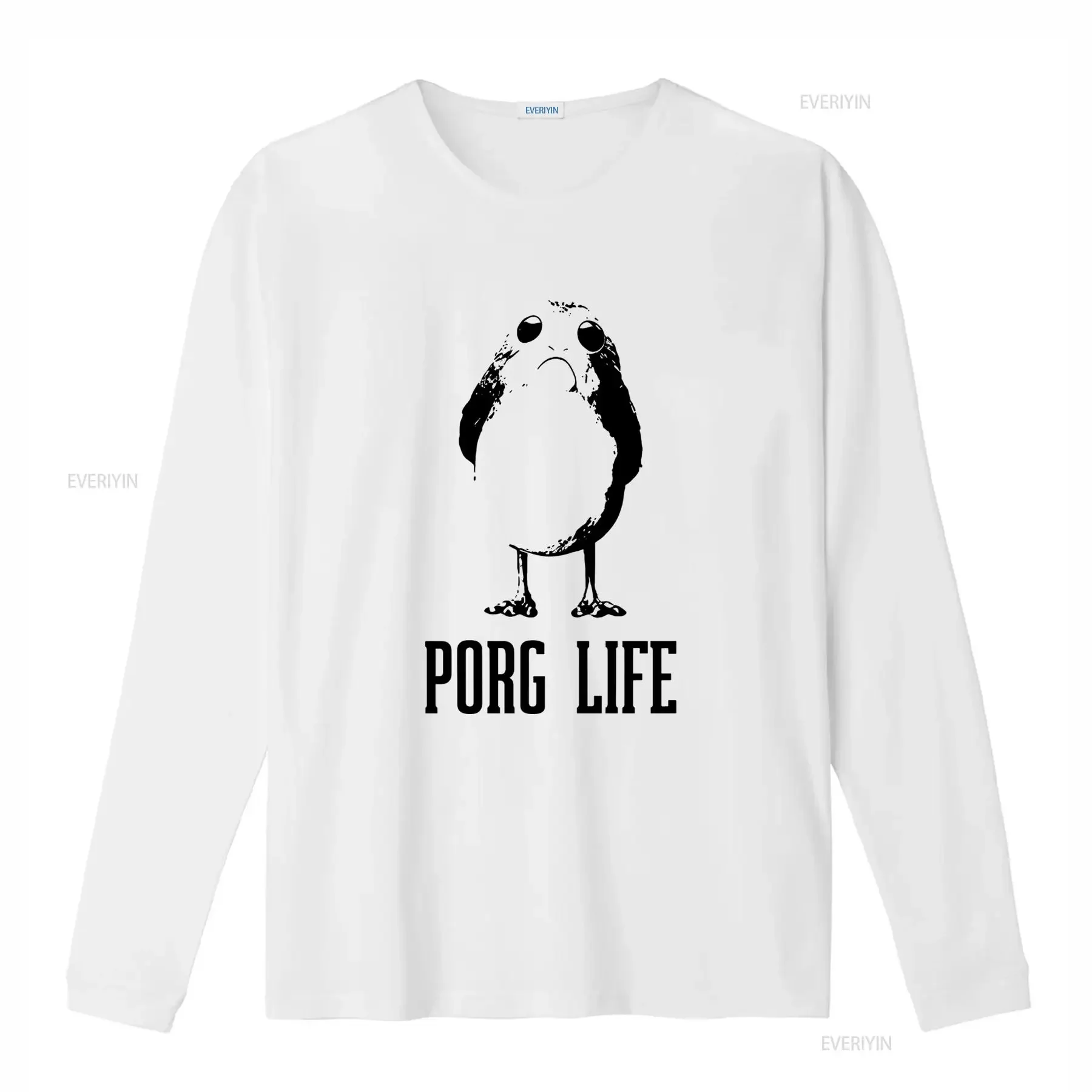 Porg Life T Shirt Stylish Black and White Design for Comfortable Wear vintage Washed streetwear Soft Top For Everyday Wear