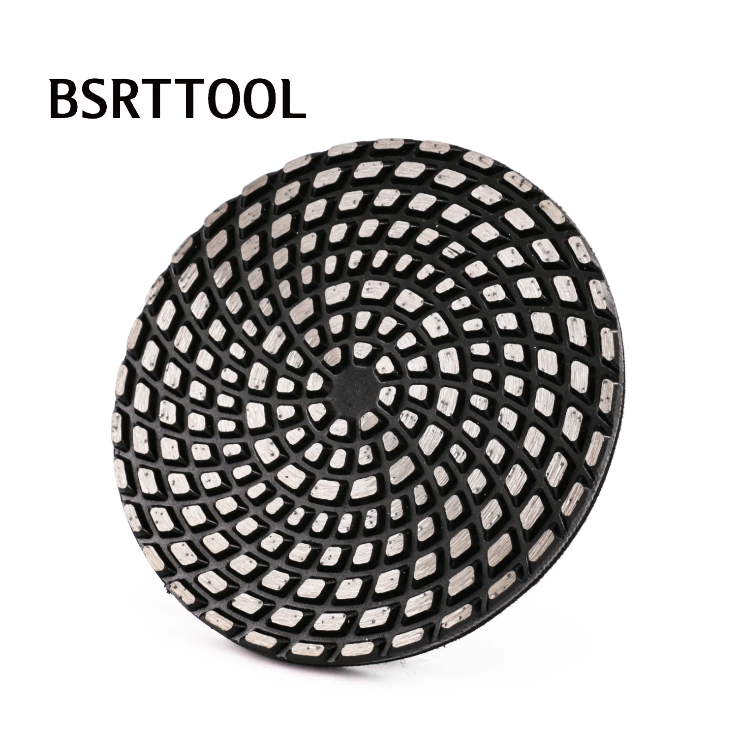 

BSRTTOOL 5 Inch MetaI Bond PoIishing Pad 100mm Dry Wet PoIishing For Concrete stone Turbo Segment Abrasive pad