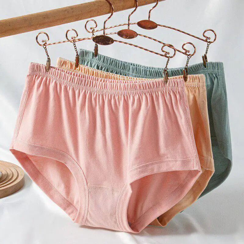 High Waist Cotton  Pants for Women over Belly Button Comfortable Large Size Home Underwear Breathable Ladies Briefs