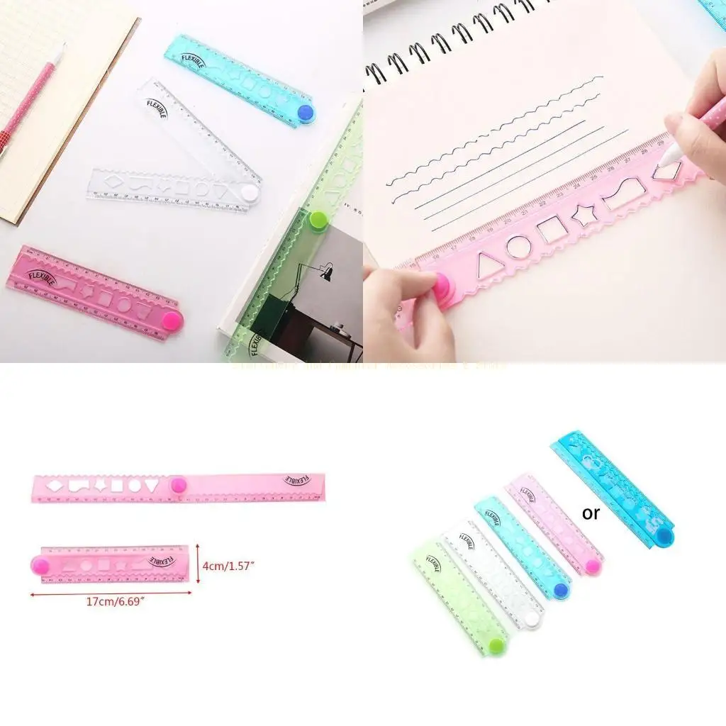 

30 см корейской гибкой гибкой складной правители многофункциональный пластиковый рисунок офис S офис S