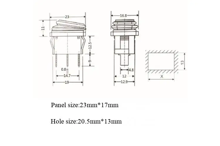 5 Stück KCD1, 3-poliger, zweistufiger Schalter im Boot-Design, ölbeständig, staubdicht, wasserdichter Druckknopf, Wippschalter. – Detail 3