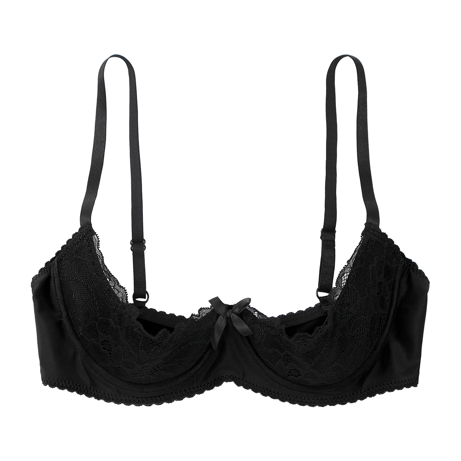 Women's Sexy Push Up Lace Bra, Half Cup Underwire