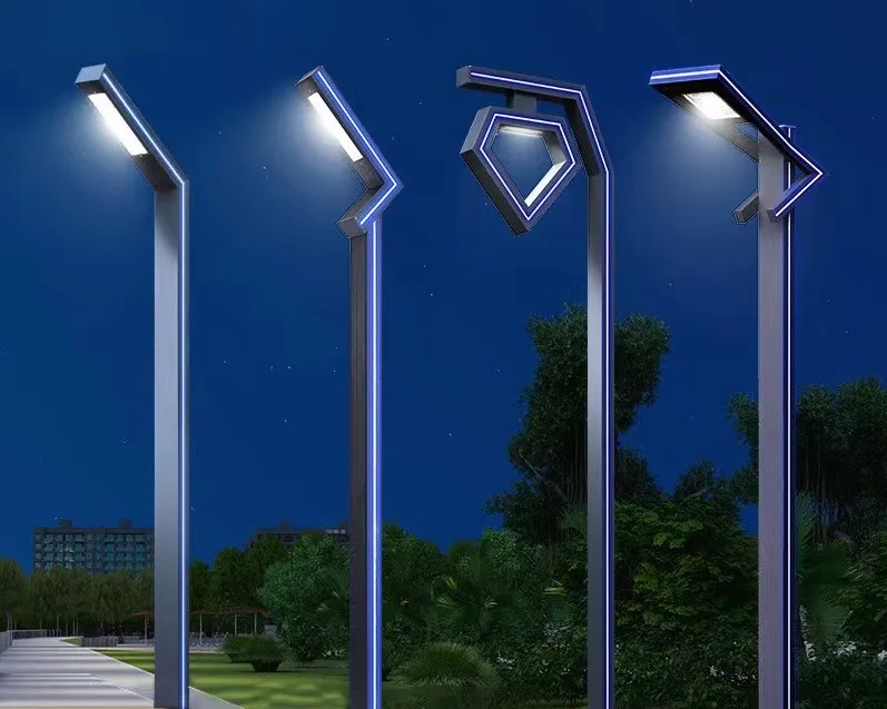 

Modern Top LED Lamp Post Design Garden Street Light Aluminum Pole Outdoor Ip65 Waterproof LED Light