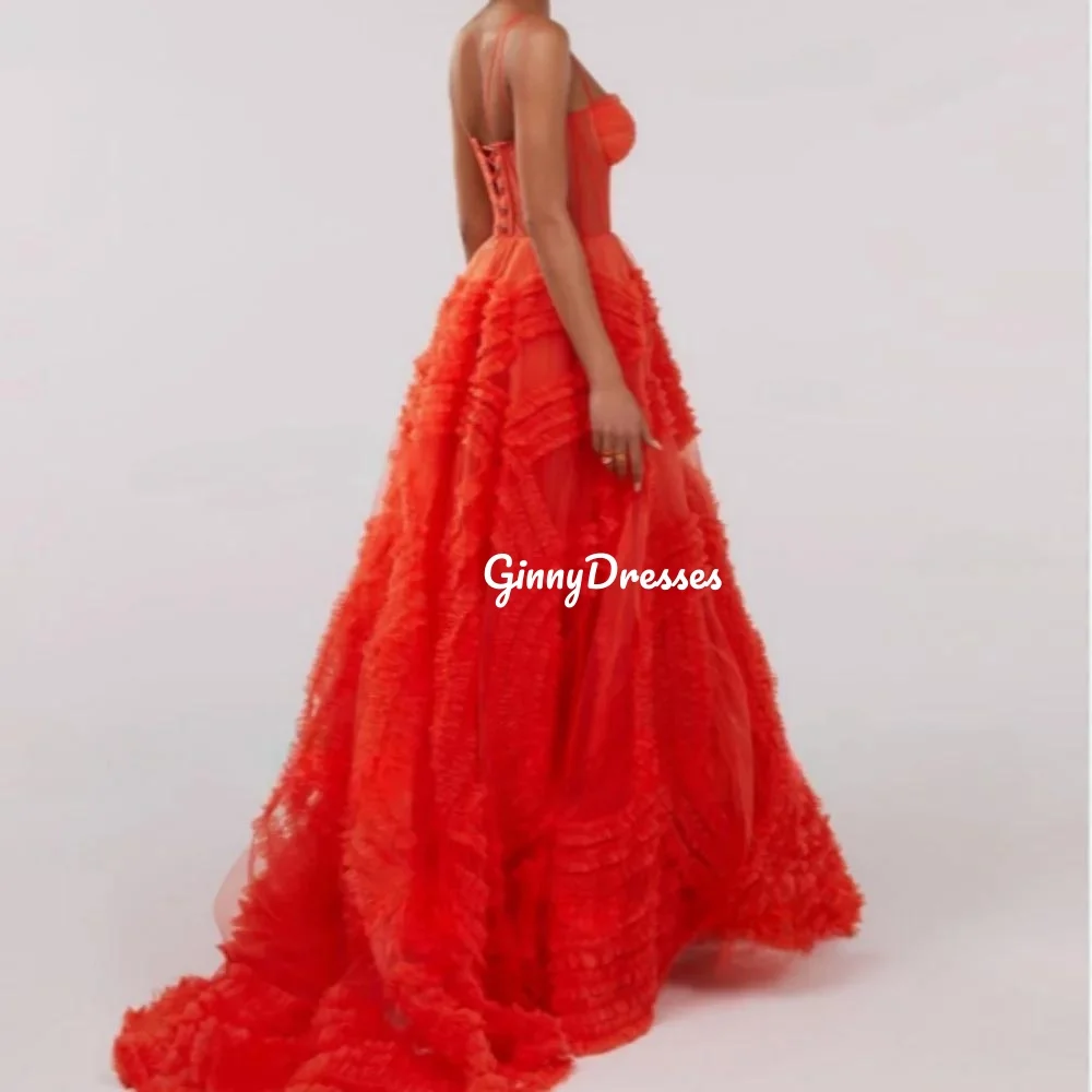 Customized Dresses For Prom A-Line Sweetheart Floor-Length Ruffle Luxury Evening Dresses Sleeveless Wedding Party Dresses