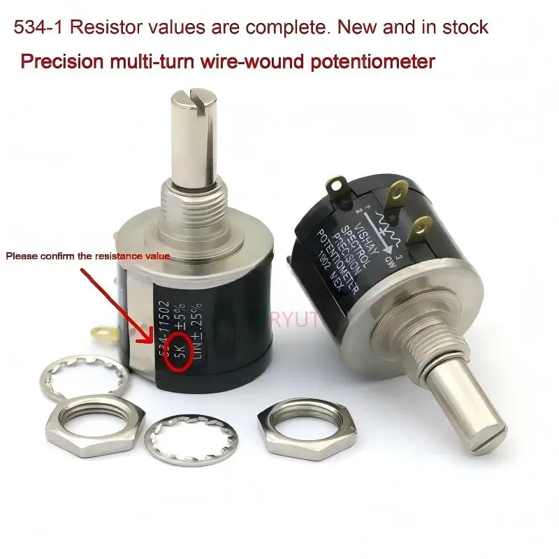 1PCS 534-1-1 Spectorl Precision Coil Wire Wound Potentiometer 534 2w 100R 200R 500R 1K 2K 5K 10K 20K 50K 100k