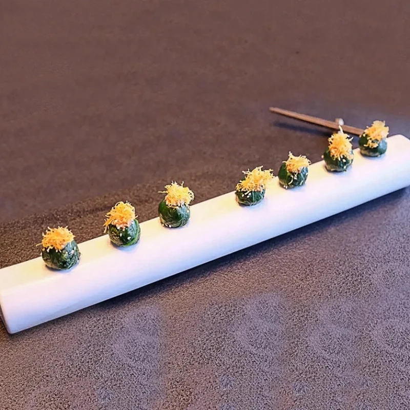 

Белые керамические длинные тарелки для суши, блюдо Dim Sum, форма для торта, десертная тарелка, декоративные тарелки для ресторанов, тарелки для подносов для закусок