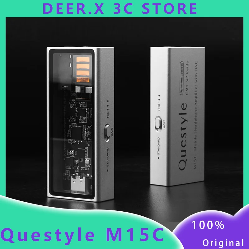 Questyle M15C portable decoding headphone amplifier with DAC customized 3.5mm/4.4mm compatible with Android, Apple, HarmonyOS