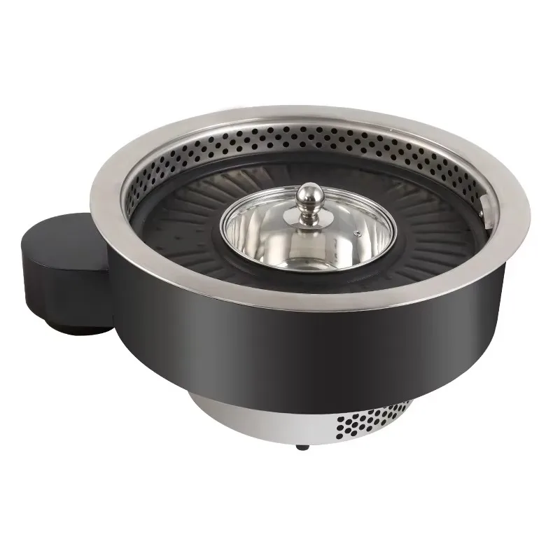 Stainless steel electric barbecue grill buffet Korean barbecue hot pot table warmer food warmer