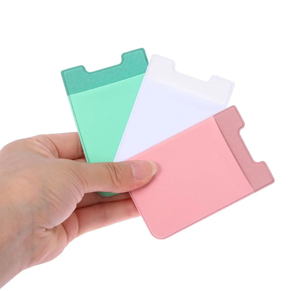 Universal autoadhesivo Stick On titular de la tarjeta de identificación pegatina fundas para tarjetas funda tipo billetera para teléfono bolsillo para teléfono móvil