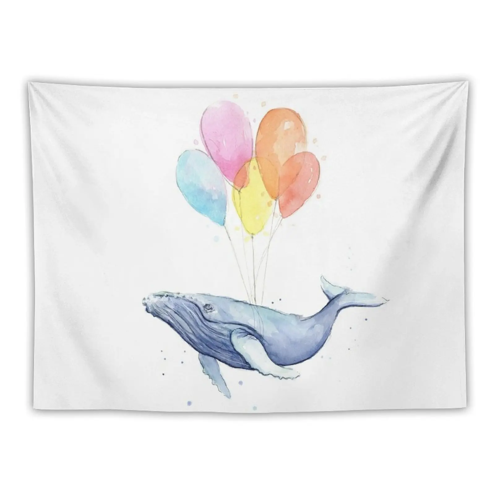 

Floating Whale with Balloons Tapestry Tapete For The Wall House Decorations Wall Carpet Bedroom Decorations Tapestry