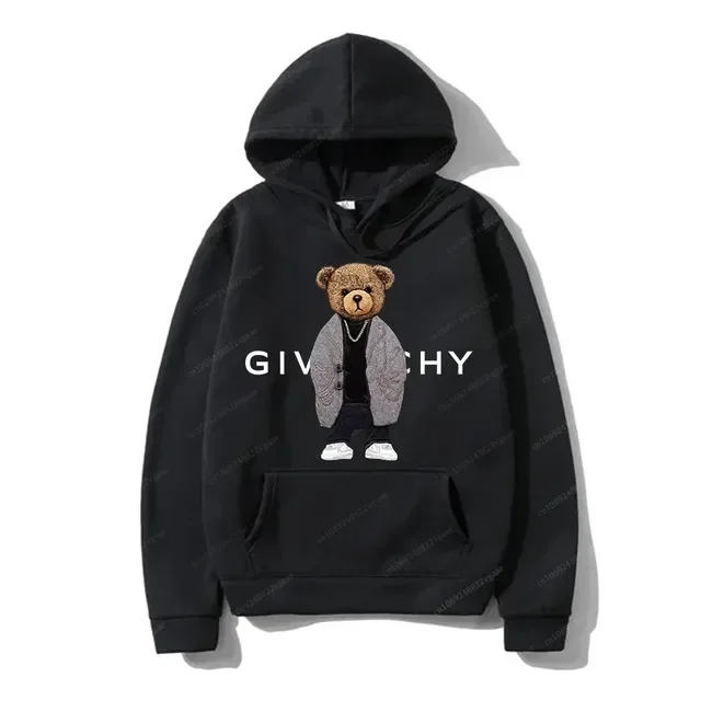 

Autumn Winter Luxury Brand Hoodies Men Women Long Sleeve Fleece Pullover Boys Girls High Quality Bear Print Free Shipping