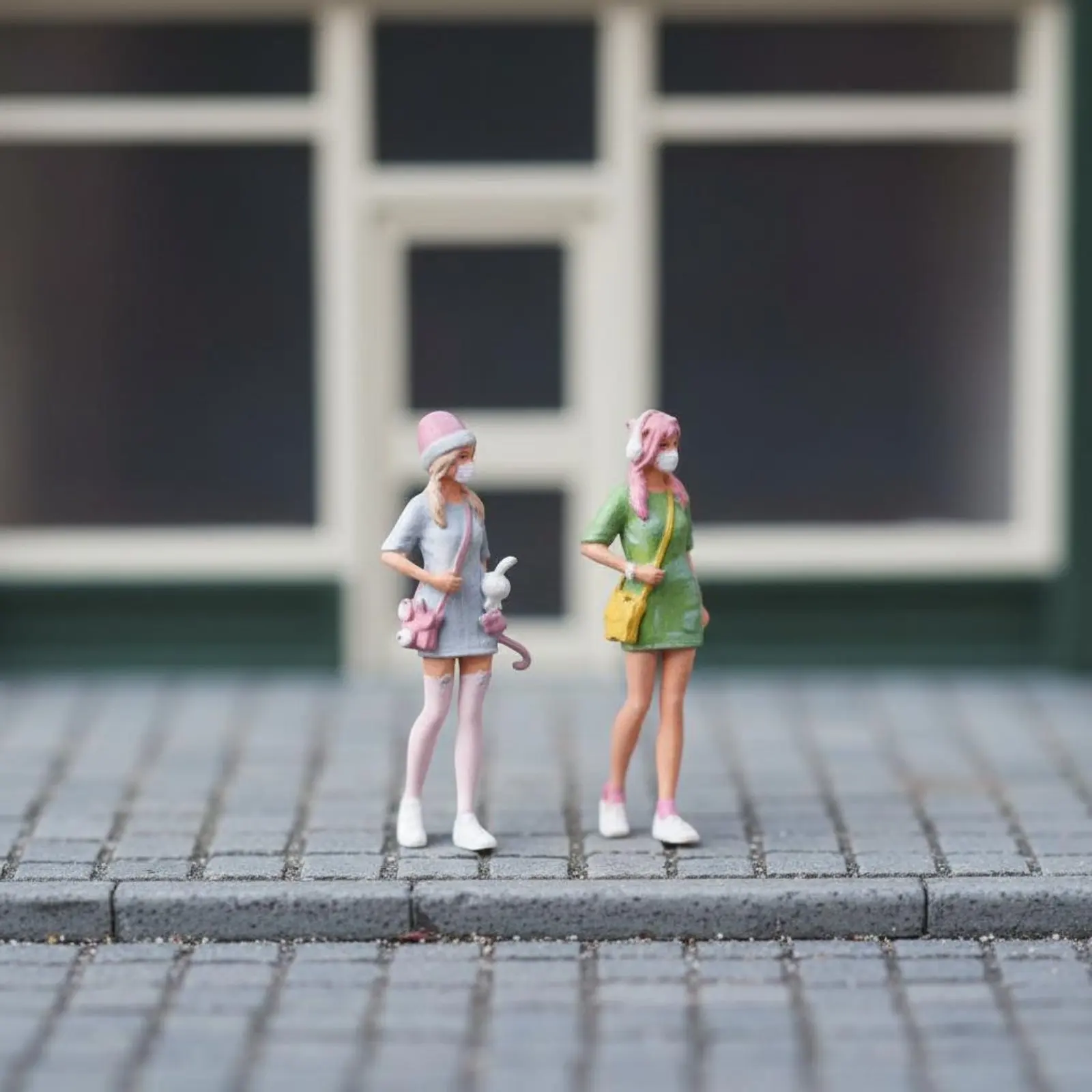 2 Pieces 1:64 Scale Female Figures Sweet Cute Aesthetic Best Friend Doll Set Hand-Painted Resin Figurine Highly Detailed view 3