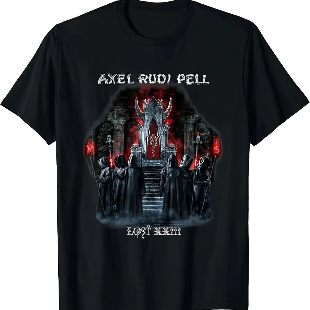 Camiseta gráfica oficial de la banda Lost Domain de Axel Rudi Pell para hombre, camiseta de música heavy metal con arte del álbum, manga corta