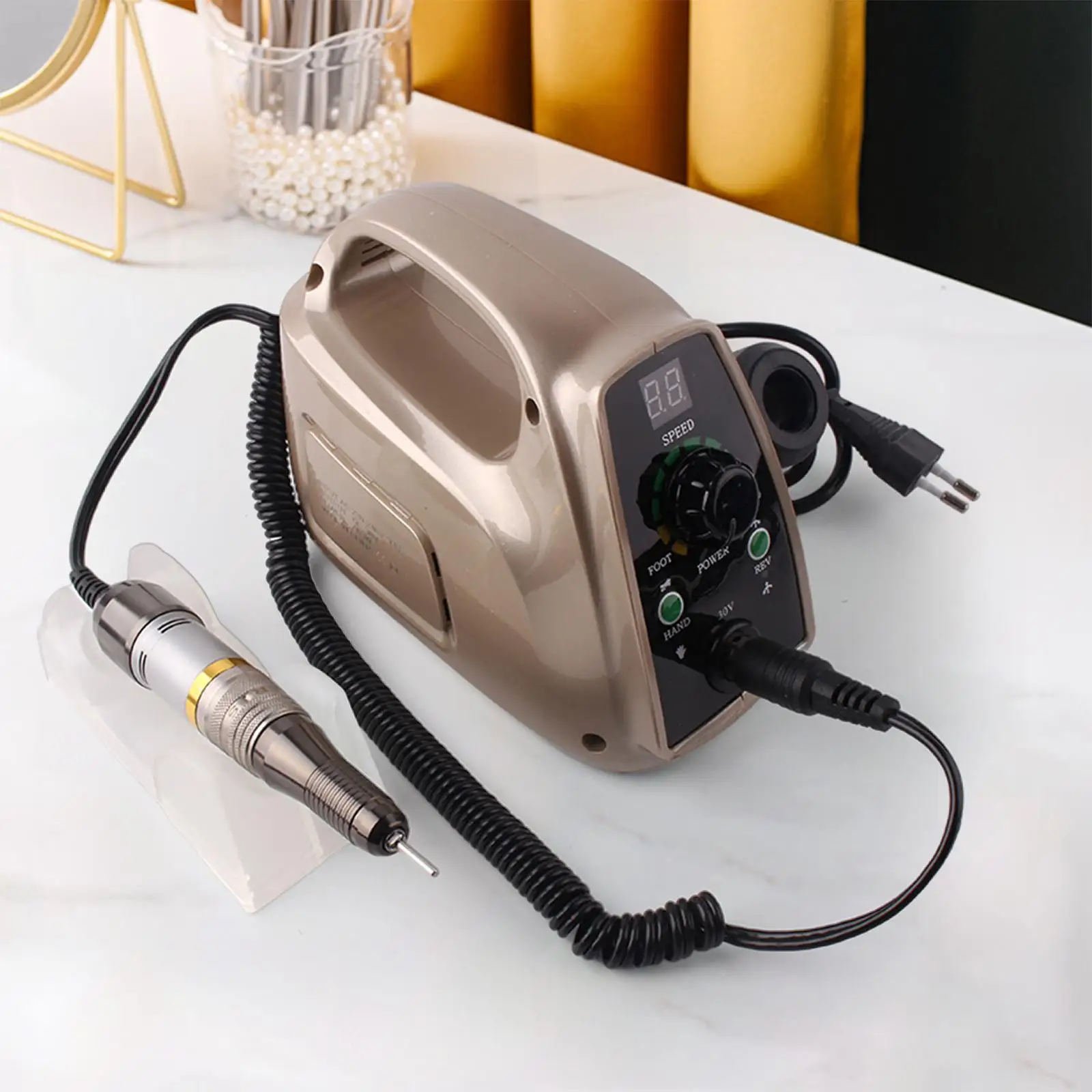 Professional Electric Nail Drill Machine 35000 RPM Polishing File Manicure Machine for Shaping Acrylic Nails Polisher EU